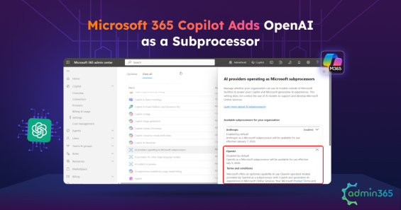 Microsoft 365 Copilot Adds OpenAI as a Subprocessor: What Admins Need to Know