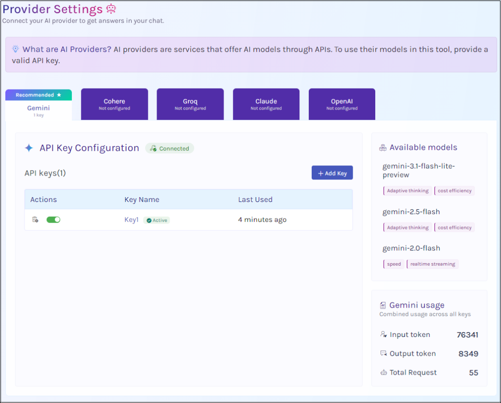 AI providers in AdmiDroid AI Assistant for Active Directory